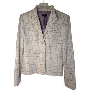 Classiques Entier Officewear Feminine Pink Tweed Cotton Blend Women's Blazer Med